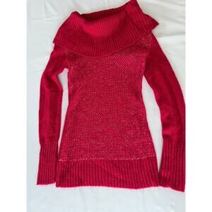 Y2K Candie’s sweater size XS stretchy fold over off shoulders long sleeve sequin